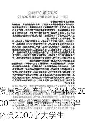 发展对象培训心得体会2000字,发展对象培训心得体会2000字大学生