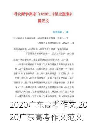 2020广东高考作文,2020广东高考作文范文