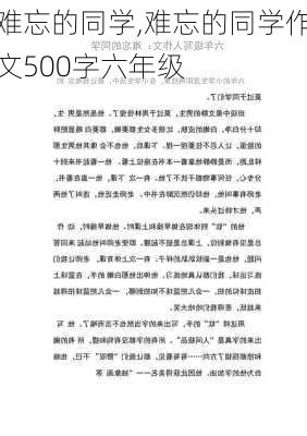 难忘的同学,难忘的同学作文500字六年级