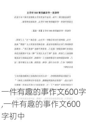 一件有趣的事作文600字,一件有趣的事作文600字初中