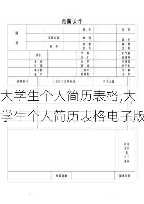 大学生个人简历表格,大学生个人简历表格电子版