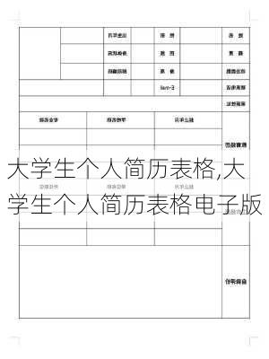 大学生个人简历表格,大学生个人简历表格电子版