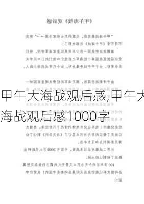 甲午大海战观后感,甲午大海战观后感1000字