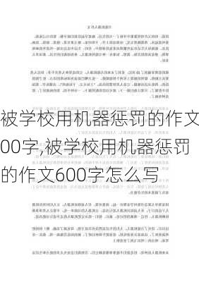 被学校用机器惩罚的作文600字,被学校用机器惩罚的作文600字怎么写