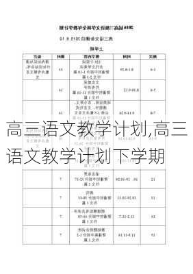 高三语文教学计划,高三语文教学计划下学期