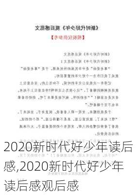 2020新时代好少年读后感,2020新时代好少年读后感观后感