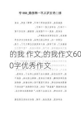 的我 作文,的我作文600字优秀作文