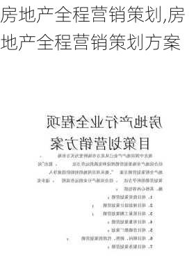 房地产全程营销策划,房地产全程营销策划方案