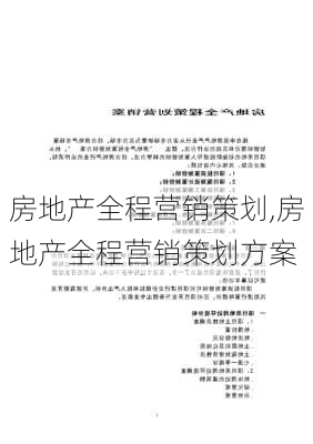 房地产全程营销策划,房地产全程营销策划方案