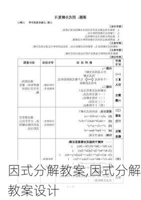 因式分解教案,因式分解教案设计