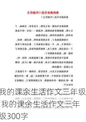 我的课余生活作文三年级,我的课余生活作文三年级300字