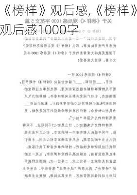 《榜样》观后感,《榜样》观后感1000字