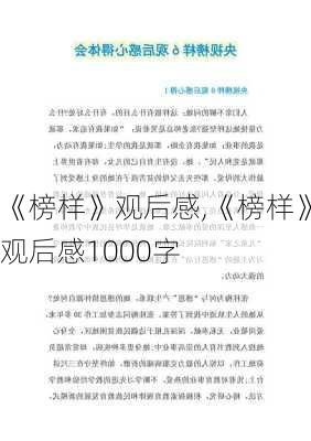 《榜样》观后感,《榜样》观后感1000字