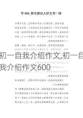 初一自我介绍作文,初一自我介绍作文600