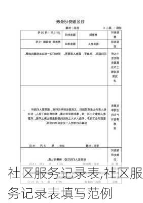 社区服务记录表,社区服务记录表填写范例