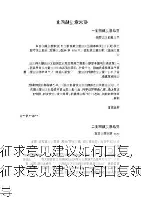 征求意见建议如何回复,征求意见建议如何回复领导