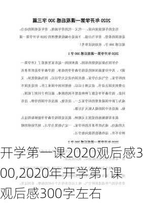 开学第一课2020观后感300,2020年开学第1课观后感300字左右