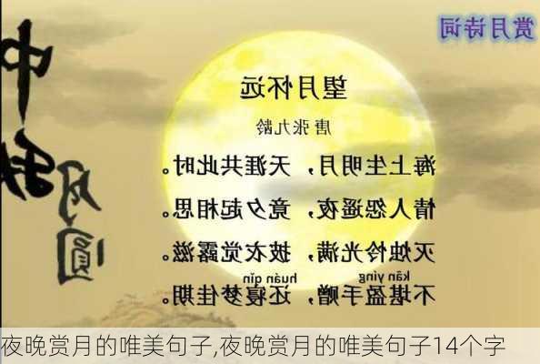 夜晚赏月的唯美句子,夜晚赏月的唯美句子14个字