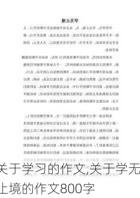 关于学习的作文,关于学无止境的作文800字