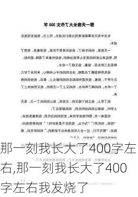 那一刻我长大了400字左右,那一刻我长大了400字左右我发烧了