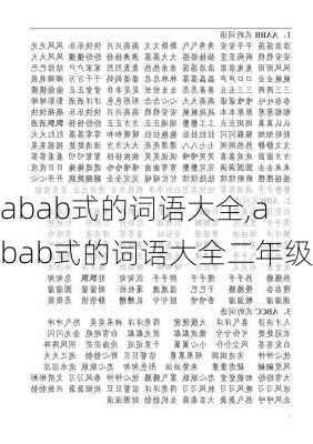 abab式的词语大全,abab式的词语大全二年级