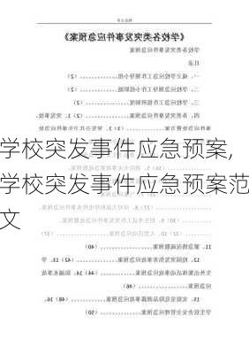 学校突发事件应急预案,学校突发事件应急预案范文