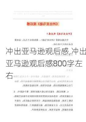 冲出亚马逊观后感,冲出亚马逊观后感800字左右