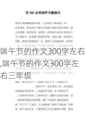 端午节的作文300字左右,端午节的作文300字左右三年级