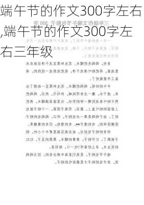 端午节的作文300字左右,端午节的作文300字左右三年级