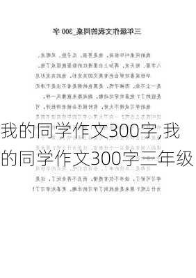 我的同学作文300字,我的同学作文300字三年级