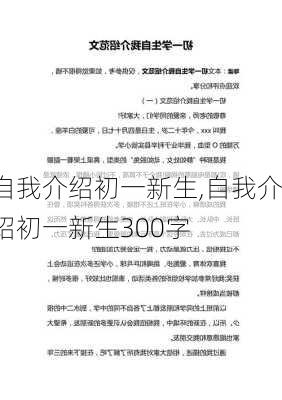 自我介绍初一新生,自我介绍初一新生300字