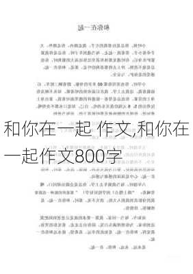 和你在一起 作文,和你在一起作文800字