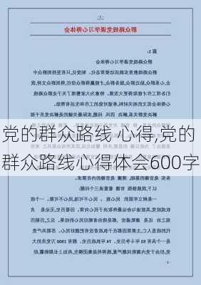 党的群众路线 心得,党的群众路线心得体会600字