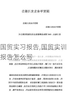 国贸实习报告,国贸实训报告怎么写