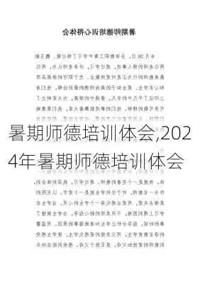 暑期师德培训体会,2024年暑期师德培训体会