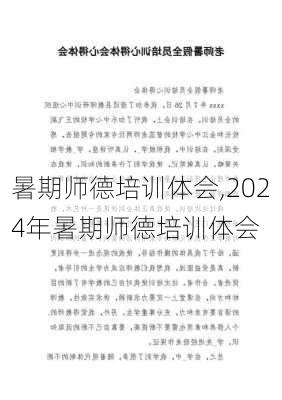 暑期师德培训体会,2024年暑期师德培训体会