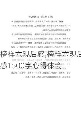 榜样六观后感,榜样六观后感1500字心得体会