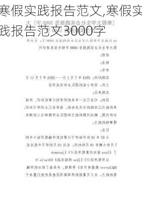 寒假实践报告范文,寒假实践报告范文3000字