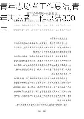 青年志愿者工作总结,青年志愿者工作总结800字