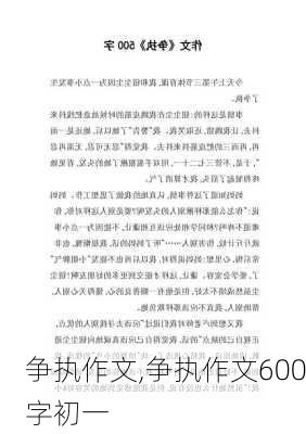 争执作文,争执作文600字初一