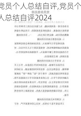 党员个人总结自评,党员个人总结自评2024