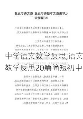 中学语文教学反思,语文教学反思20篇简短初中