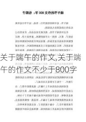 关于端午的作文,关于端午的作文不少于800字