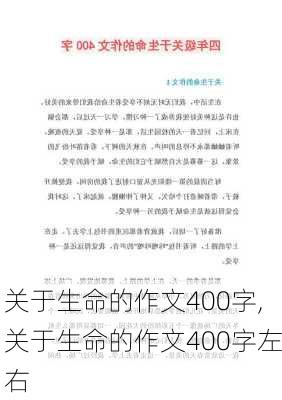 关于生命的作文400字,关于生命的作文400字左右