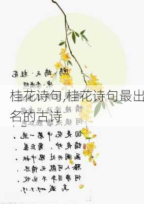 桂花诗句,桂花诗句最出名的古诗