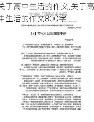 关于高中生活的作文,关于高中生活的作文800字