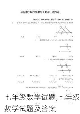 七年级数学试题,七年级数学试题及答案