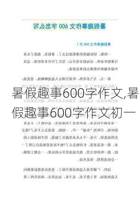 暑假趣事600字作文,暑假趣事600字作文初一