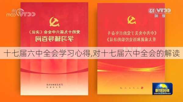 十七届六中全会学习心得,对十七届六中全会的解读