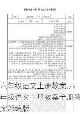 六年级语文上册教案,六年级语文上册教案全册教案部编版